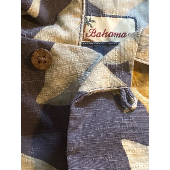 VTG Tommy Bahama Shirt SS Hawaiian Floral Yellow Green Black 100% Silk Men XL - Picture 3 of 13